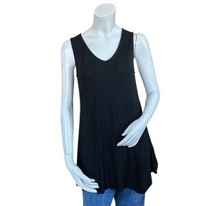 SOMA Black Live Loungewear Sleeveless Asymmetrical Hem Tunic Top Size Medium